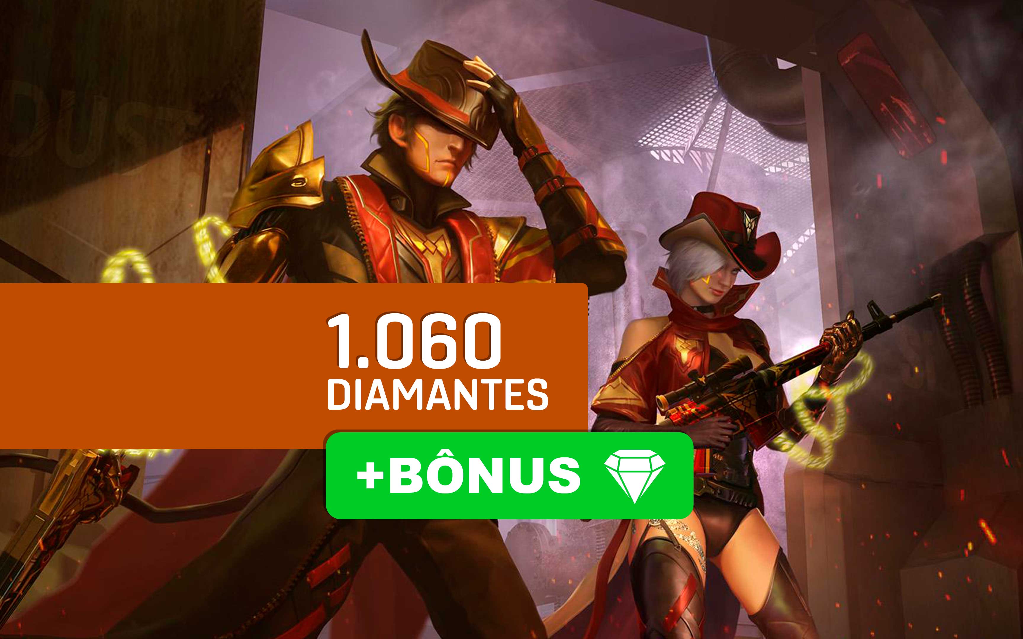 1060 Diamantes +10% bônus - Free Fire